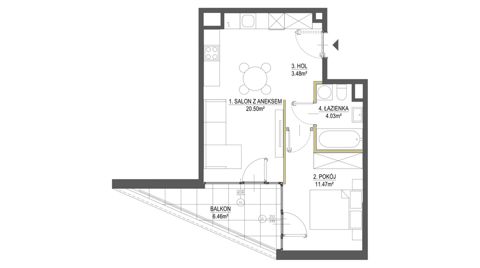 Plan 2 pok. 39m²
