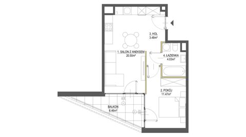 Plan 2 pok. 39m²