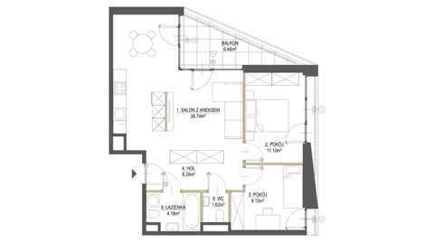 Plan 3 pok. 63m²