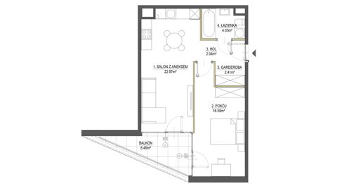 Plan 2 pok. 48m²