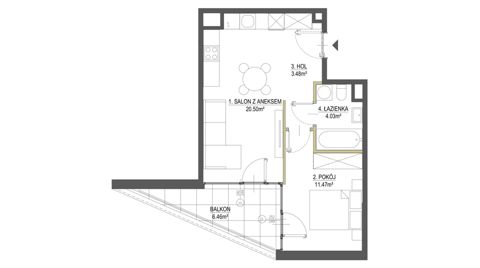 Plan 2 pok. 39m²