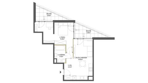 Plan 2 pok. 47m²