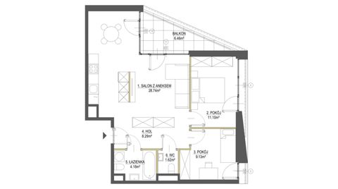 Plan 3 pok. 63m²