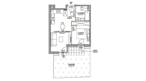 Plan 2 pok. 37m²