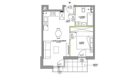 Plan 2 pok. 37m²