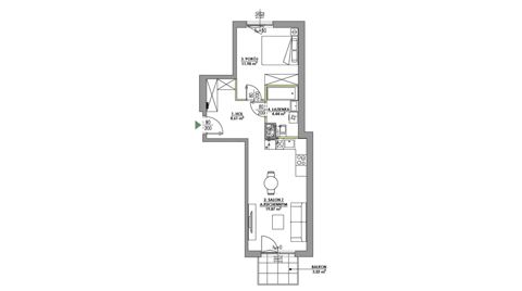 Plan 2 pok. 45m²