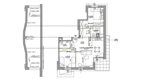 Plan 3 pok. 64m²