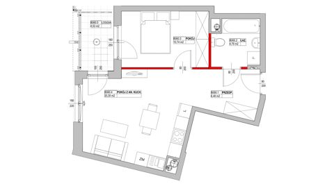 Plan 2 pok. 42m²