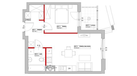 Plan 2 pok. 45m²