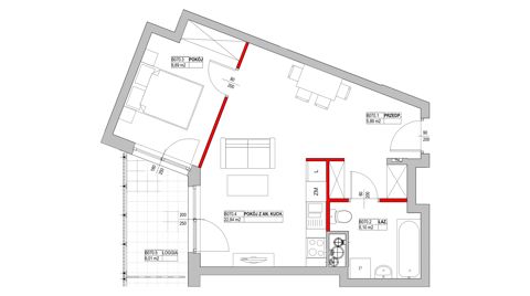 Plan 2 pok. 44m²