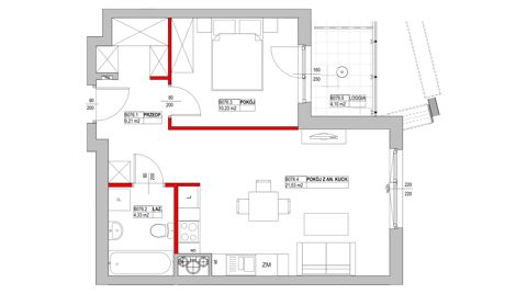 Plan 2 pok. 45m²