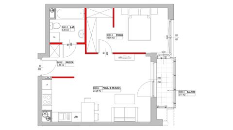 Plan 2 pok. 46m²