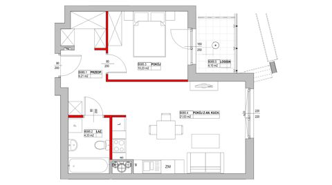 Plan 2 pok. 45m²