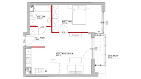 Plan 2 pok. 46m²