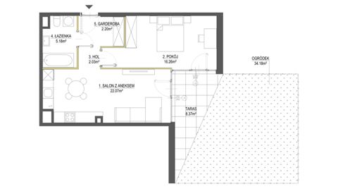 Plan 2 pok. 48m²
