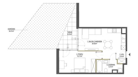 Plan 2 pok. 43m²