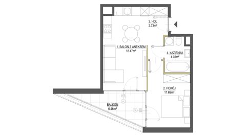 Plan 2 pok. 37m²