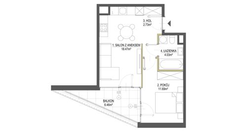 Plan 2 pok. 37m²