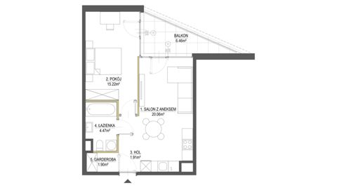 Plan 2 pok. 44m²