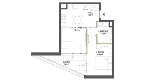 Plan 2 pok. 37m²
