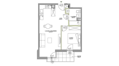 Plan 2 pok. 45m²