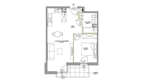 Plan 2 pok. 45m²