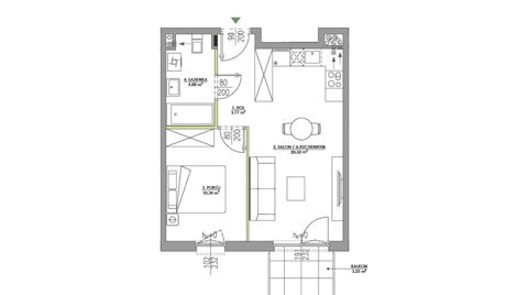 Plan 2 pok. 39m²
