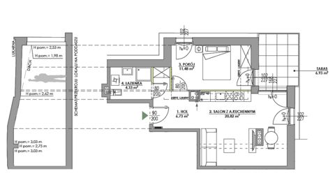Plan 2 pok. 43m²