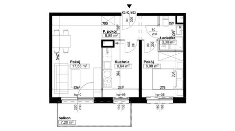 Plan 2 pok. 44m²
