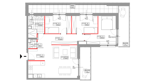Plan 4 pok. 81m²
