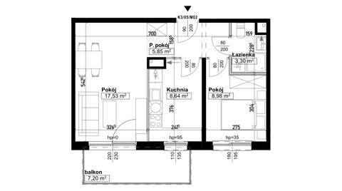Plan 2 pok. 44m²