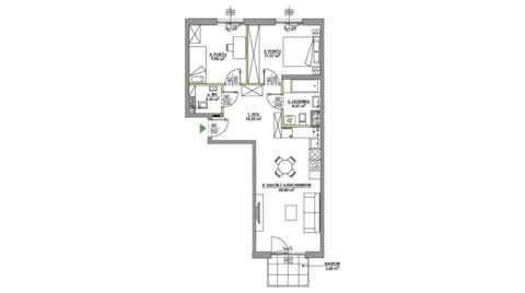 Plan 3 pok. 62m²