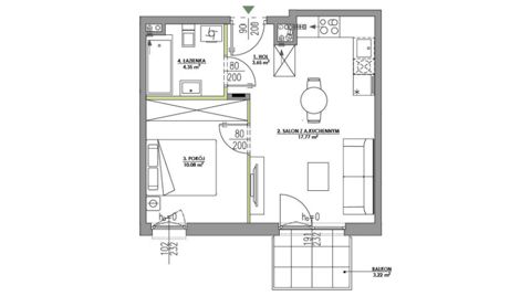 Plan 2 pok. 36m²