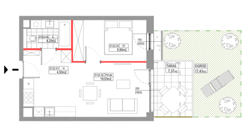 Plan 2 pok. 38m²