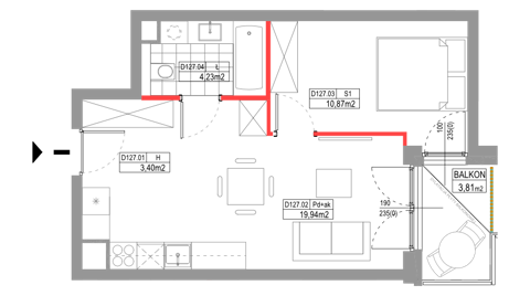 Plan 2 pok. 38m²