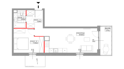 Plan 2 pok. 45m²