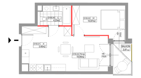 Plan 2 pok. 38m²
