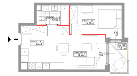 Plan 2 pok. 38m²