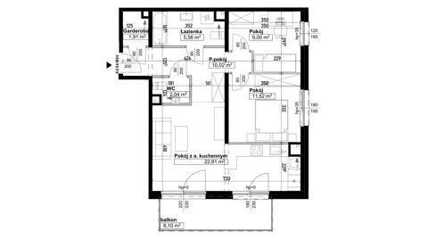 Plan 3 pok. 63m²