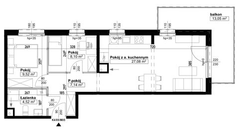 Plan 3 pok. 56m²