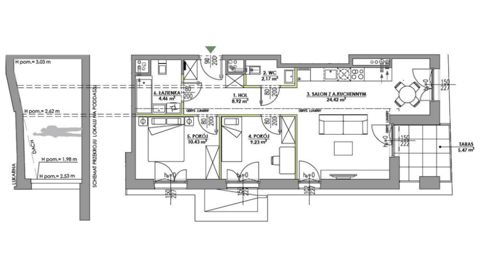 Plan 3 pok. 60m²