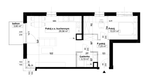 Plan 2 pok. 53m²