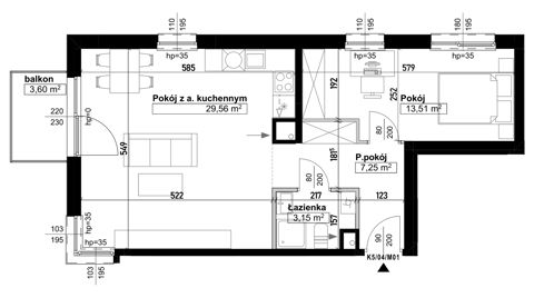 Plan 2 pok. 53m²