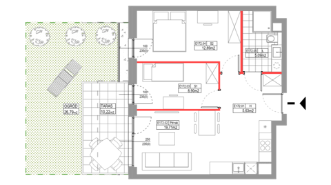 Plan 3 pok. 52m²