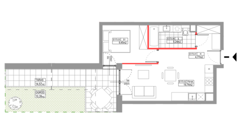Plan 2 pok. 39m²