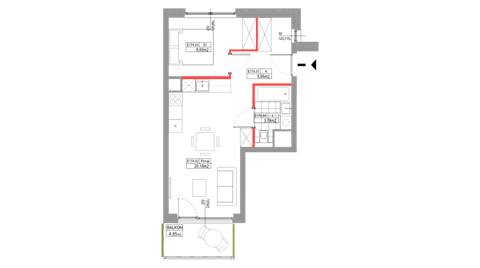 Plan 2 pok. 39m²