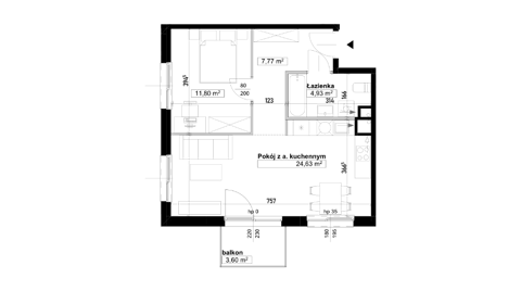 Plan 2 pok. 49m²