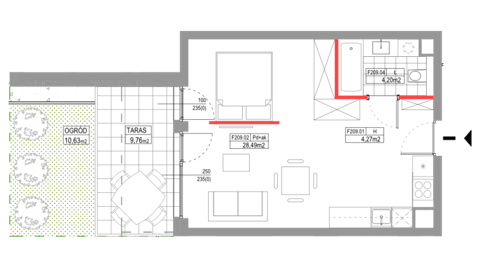 Plan 1 pok. 37m²