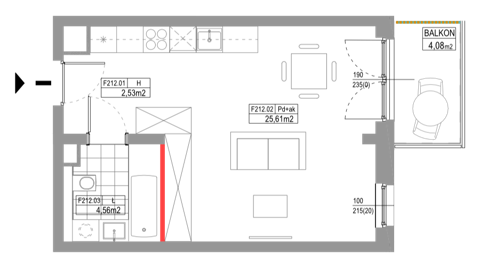 Plan 1 pok. 33m²