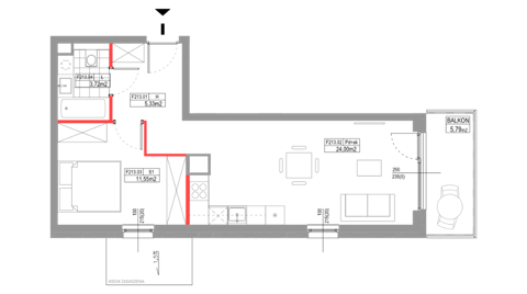 Plan 2 pok. 45m²
